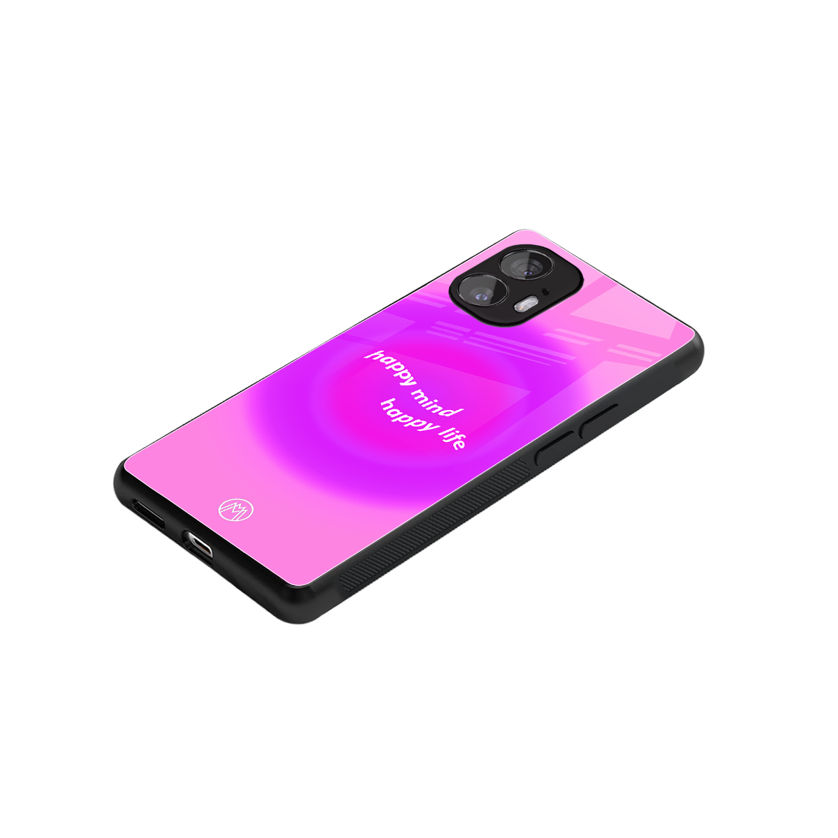 happy mind back phone cover | glass case for nothing phone 2