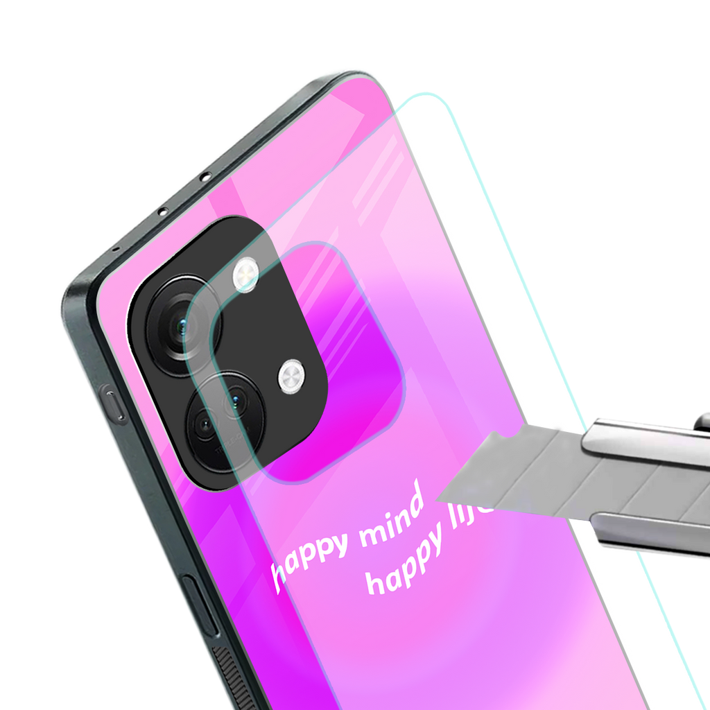 happy mind back phone cover | glass case for oneplus nord 3