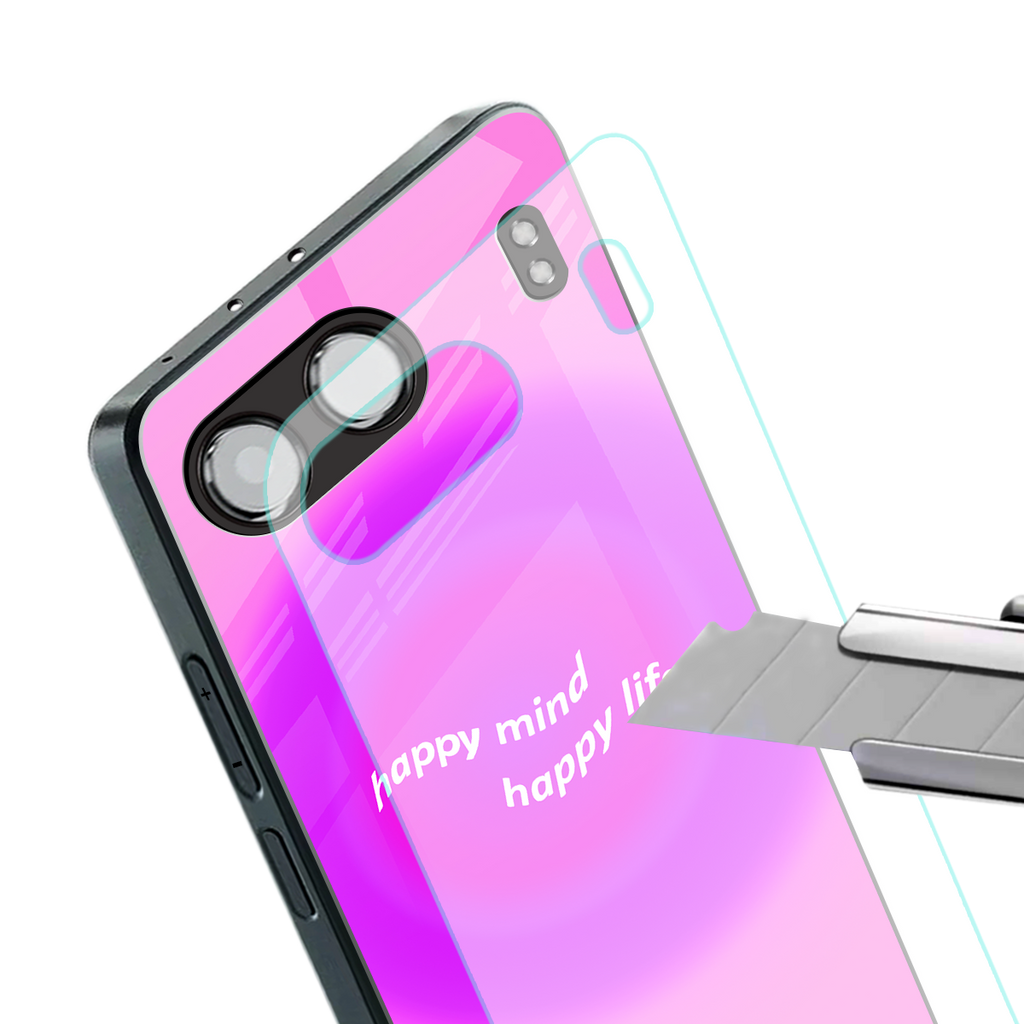 happy mind back phone cover | glass case for oneplus nord 4