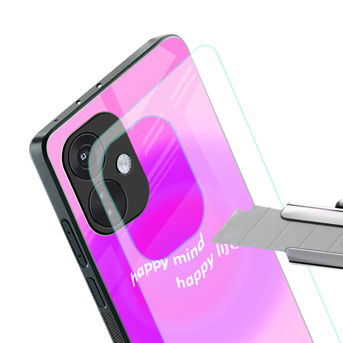 happy mind back phone cover | glass case for oneplus nord ce 3