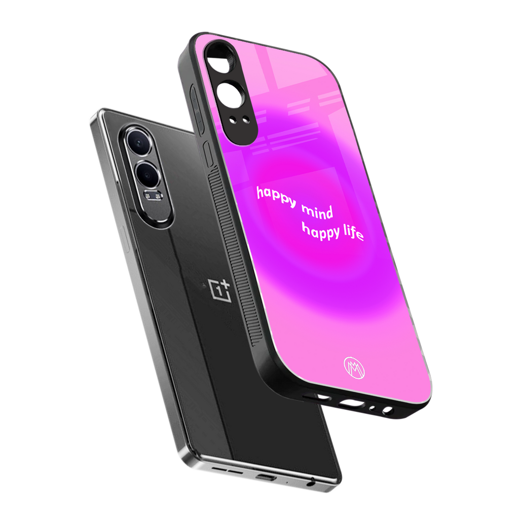 happy mind back phone cover | glass case for oneplus nord ce 4 lite