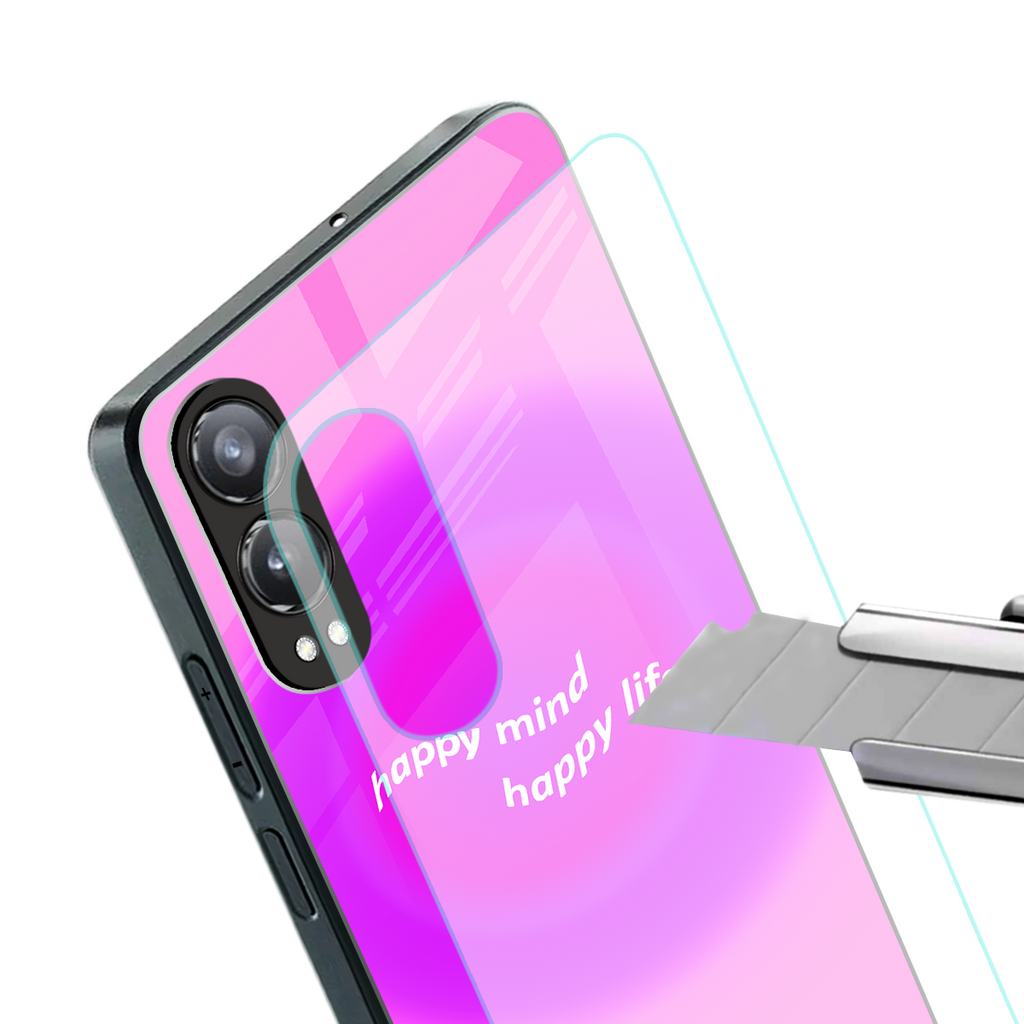 happy mind back phone cover | glass case for oneplus nord ce 4 lite