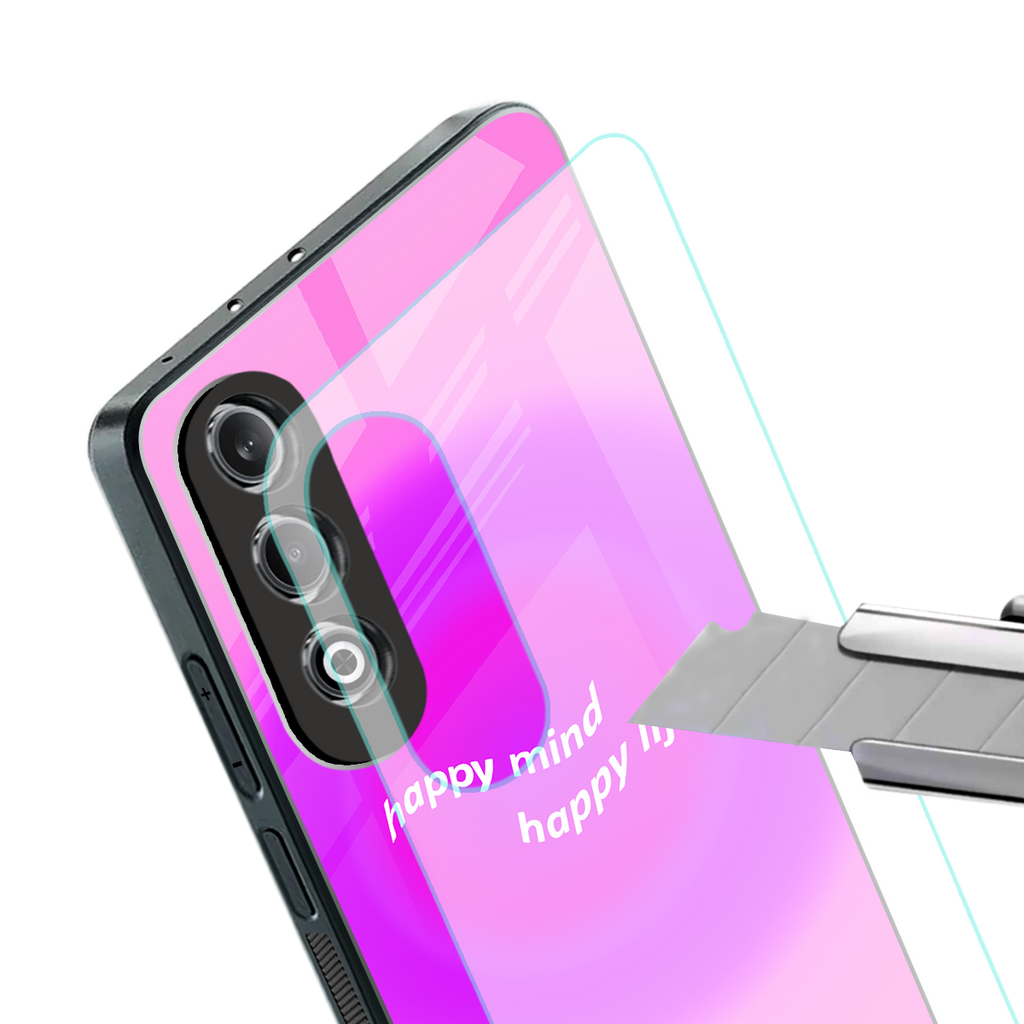 happy mind back phone cover | glass case for oneplus nord ce 4
