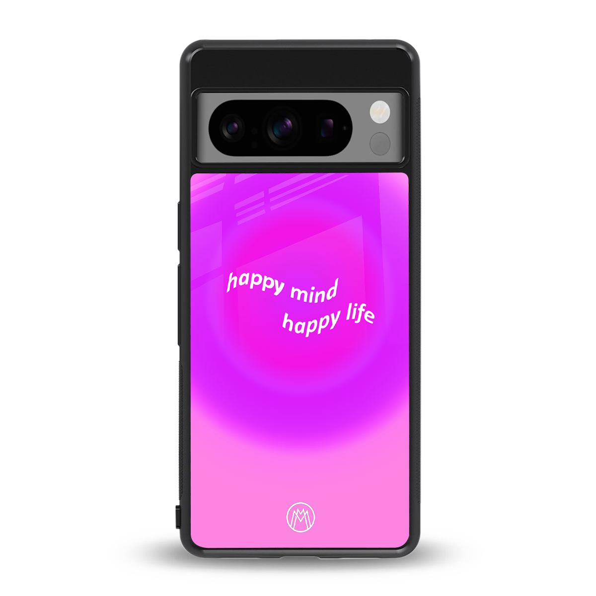 happy mind back phone cover | glass case for google pixel 8 pro