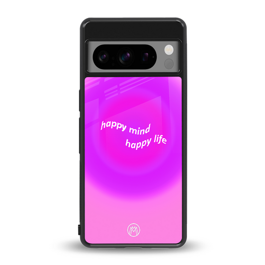 happy mind back phone cover | glass case for google pixel 8 pro