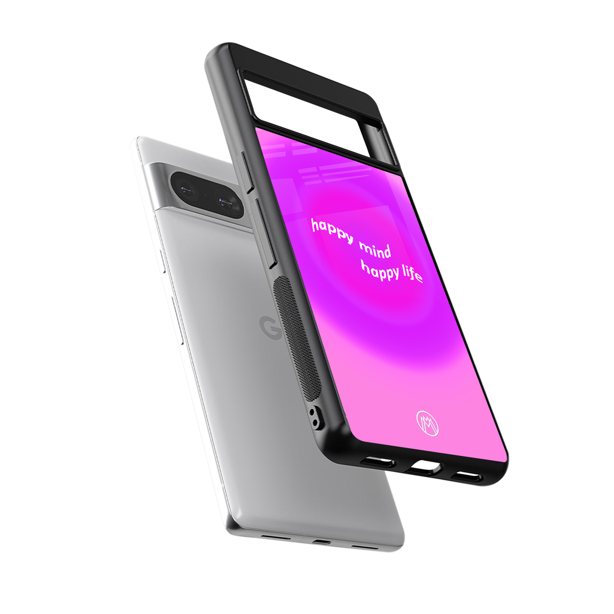 happy mind back phone cover | glass case for Google Pixel 8
