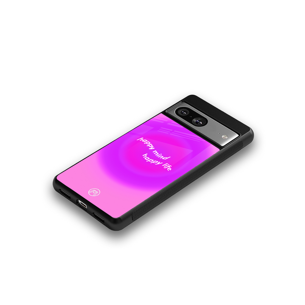 happy mind back phone cover | glass case for Google Pixel 8