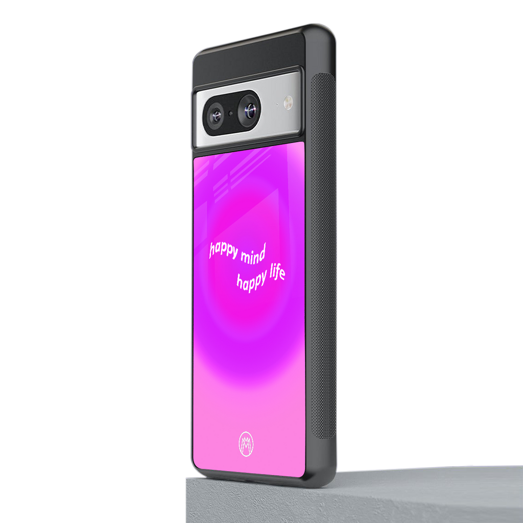 happy mind back phone cover | glass case for Google Pixel 8