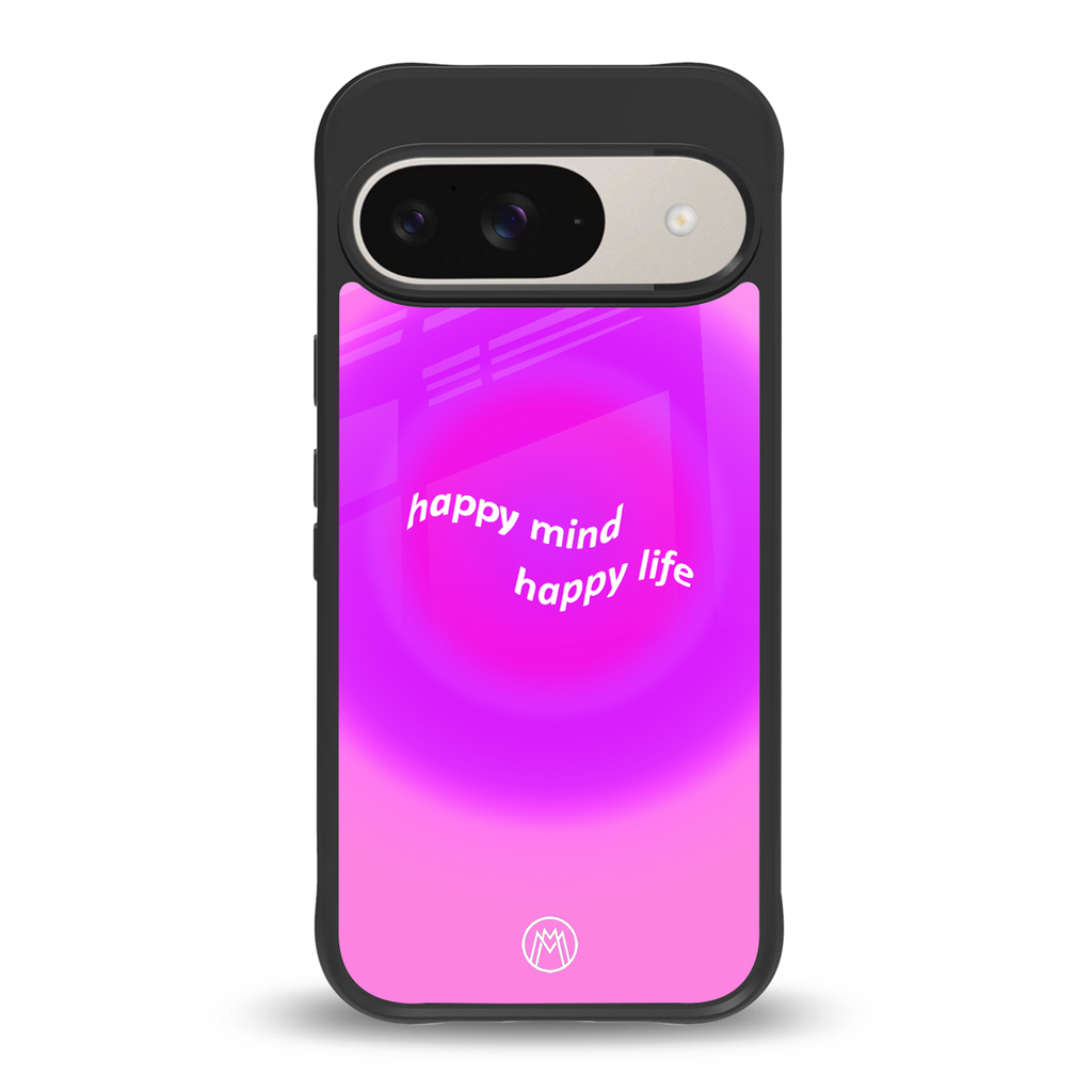 happy mind back phone cover | glass case for google pixel 9