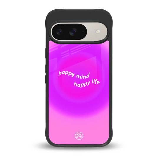 happy mind back phone cover | glass case for google pixel 9