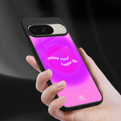 happy mind back phone cover | glass case for google pixel 9