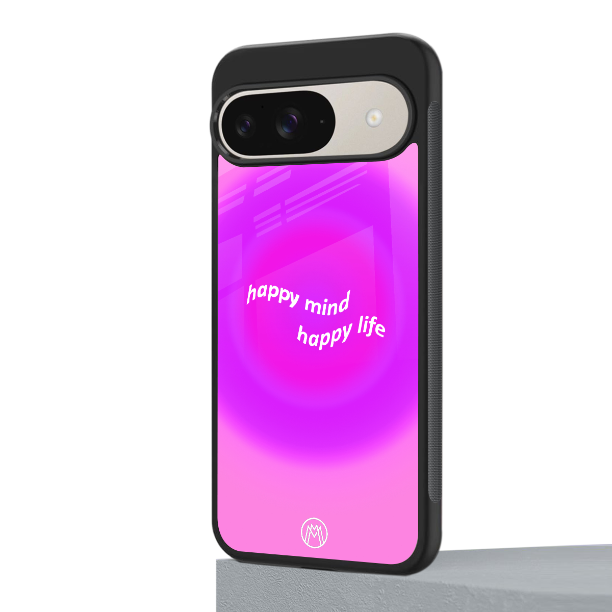 happy mind back phone cover | glass case for google pixel 9