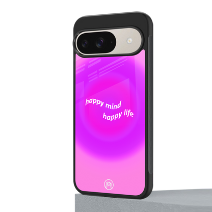 happy mind back phone cover | glass case for google pixel 9