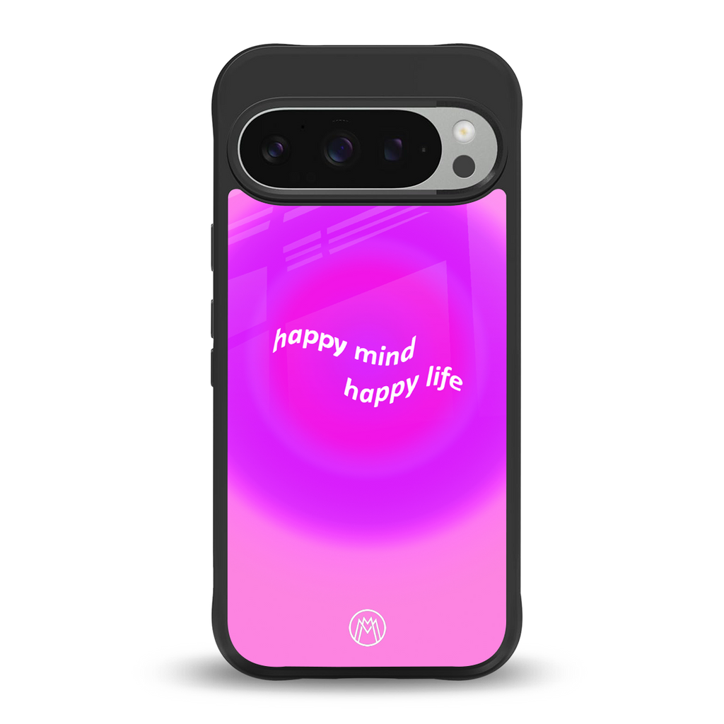 happy mind back phone cover | glass case for google pixel 9 pro xl