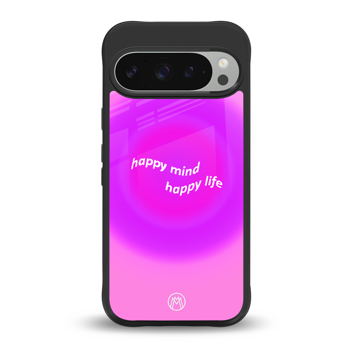 happy mind back phone cover | glass case for google pixel 9 pro xl