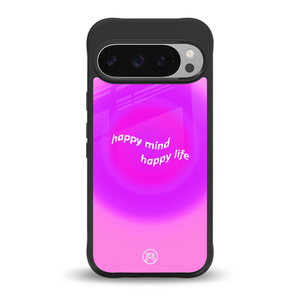 happy mind back phone cover | glass case for google pixel 9 pro xl