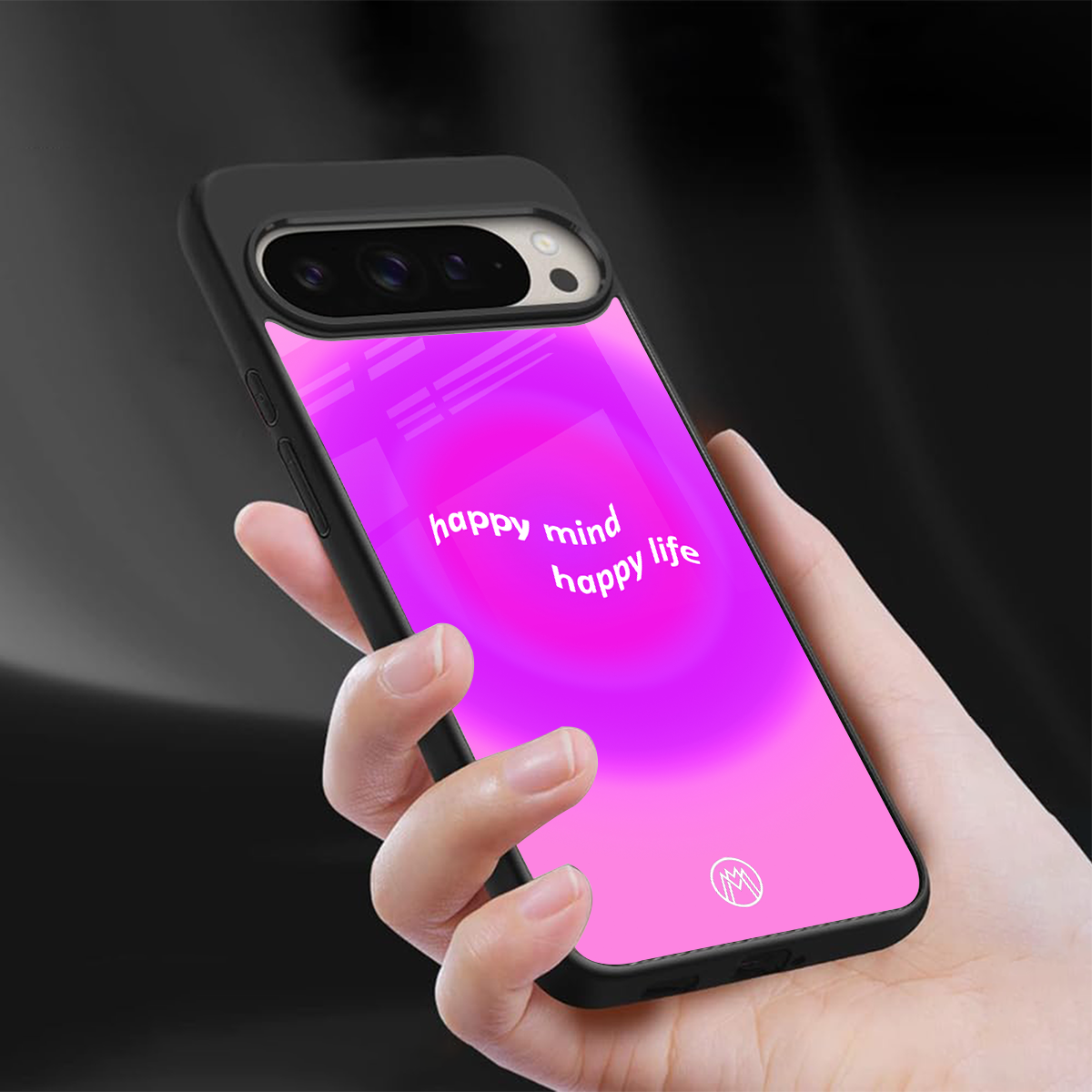 happy mind back phone cover | glass case for google pixel 9 pro xl