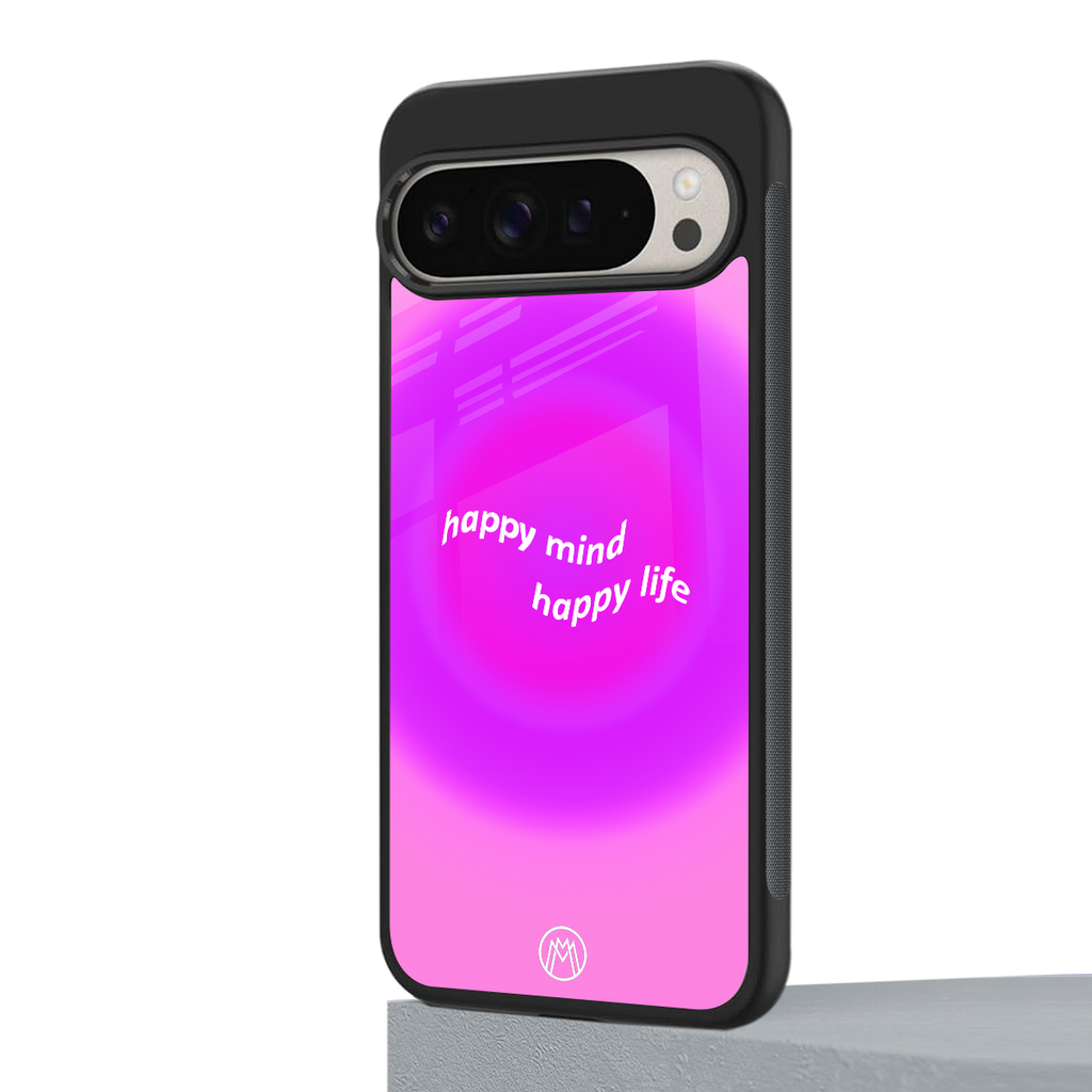 happy mind back phone cover | glass case for google pixel 9 pro