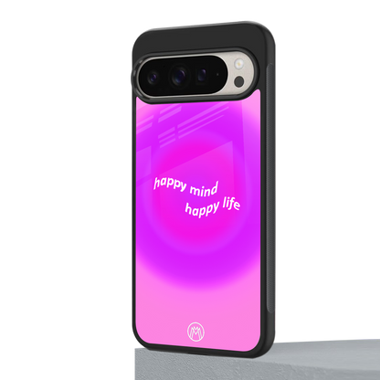 happy mind back phone cover | glass case for google pixel 9 pro xl