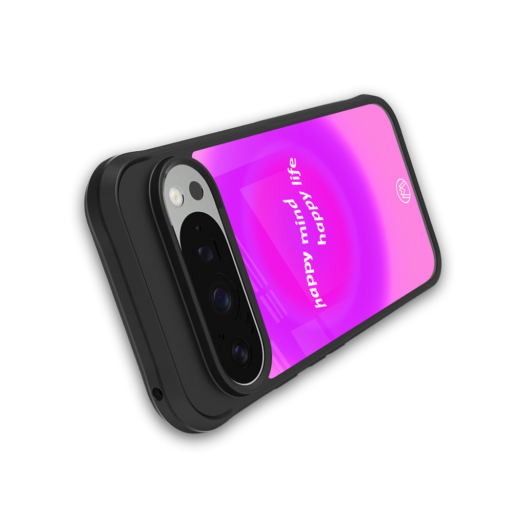 happy mind back phone cover | glass case for google pixel 9 pro