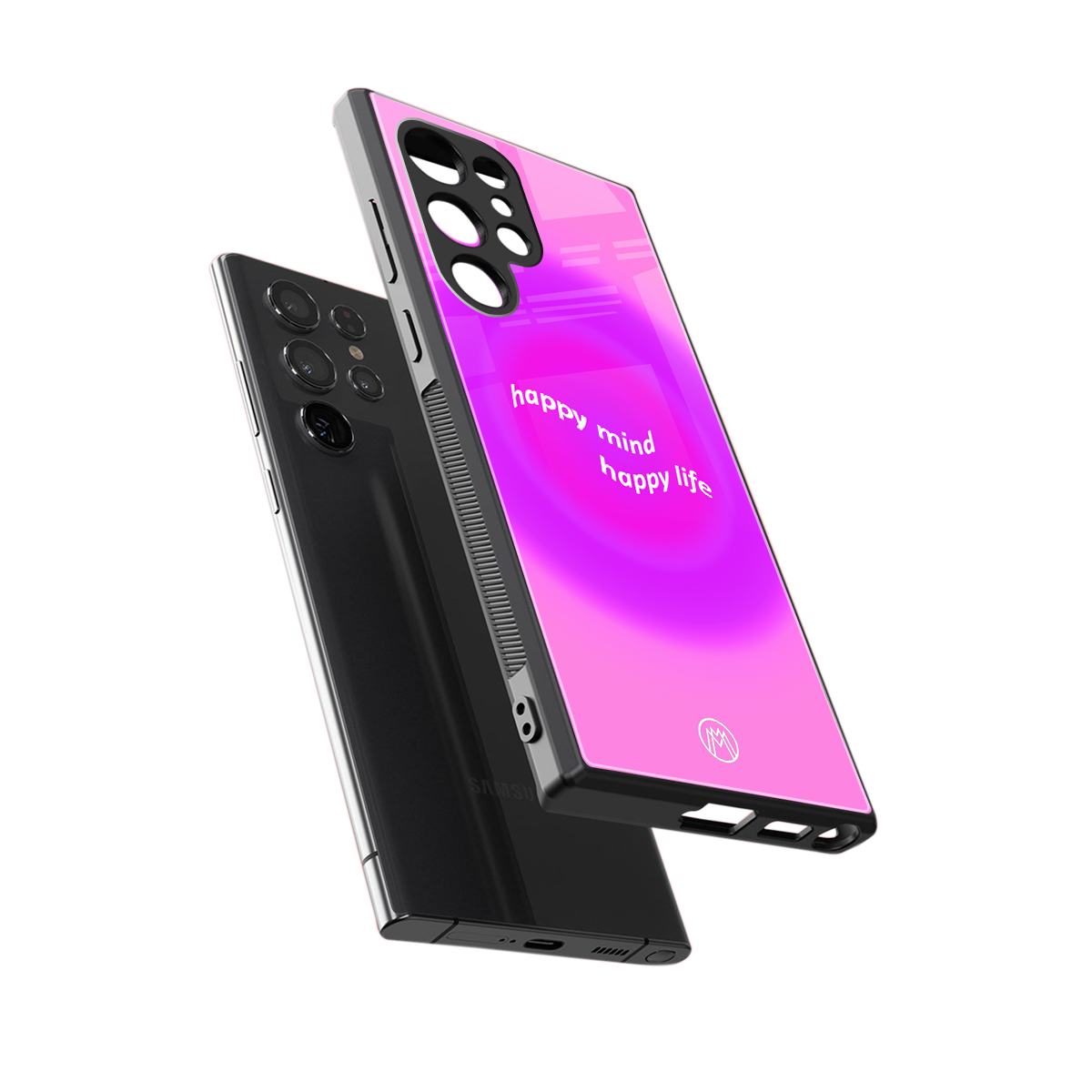 happy mind back phone cover | glass case for samsung galaxy s23 ultra