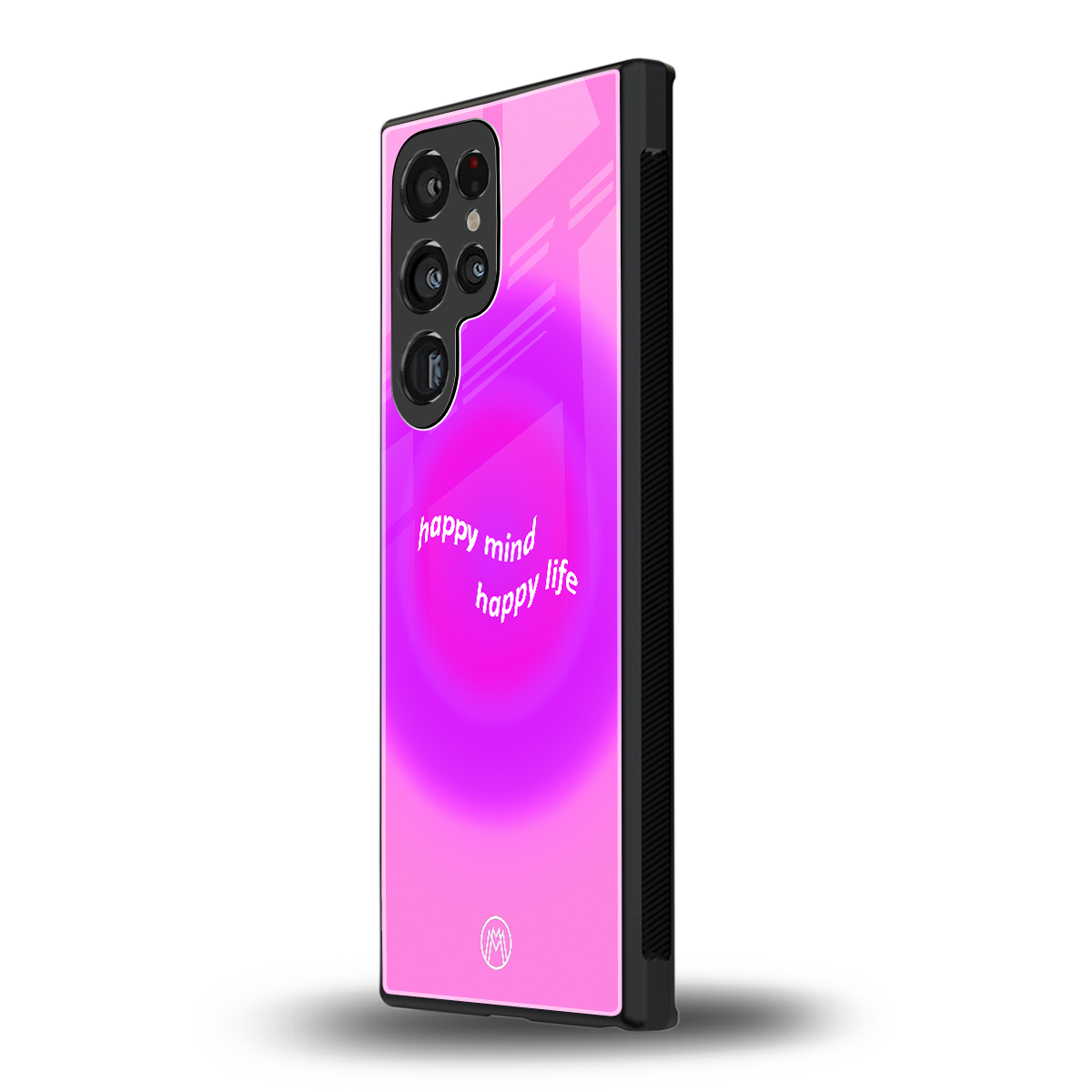 happy mind back phone cover | glass case for samsung galaxy s23 ultra