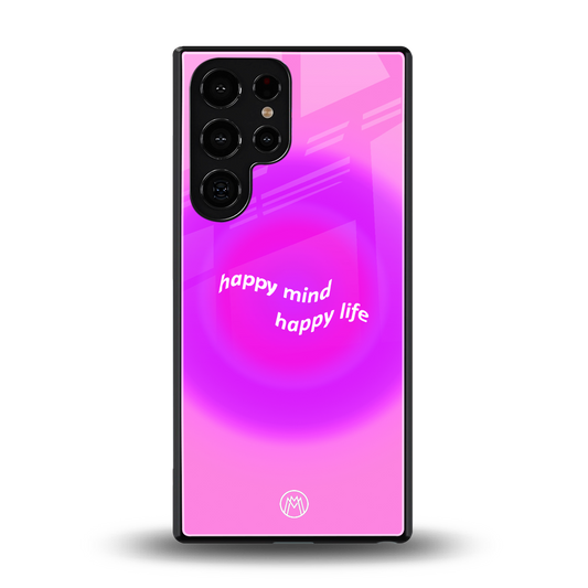 happy mind back phone cover | glass case for samsung galaxy s25 ultra
