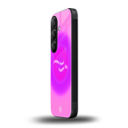 happy mind back phone cover | glass case for samsung galaxy s24 fe