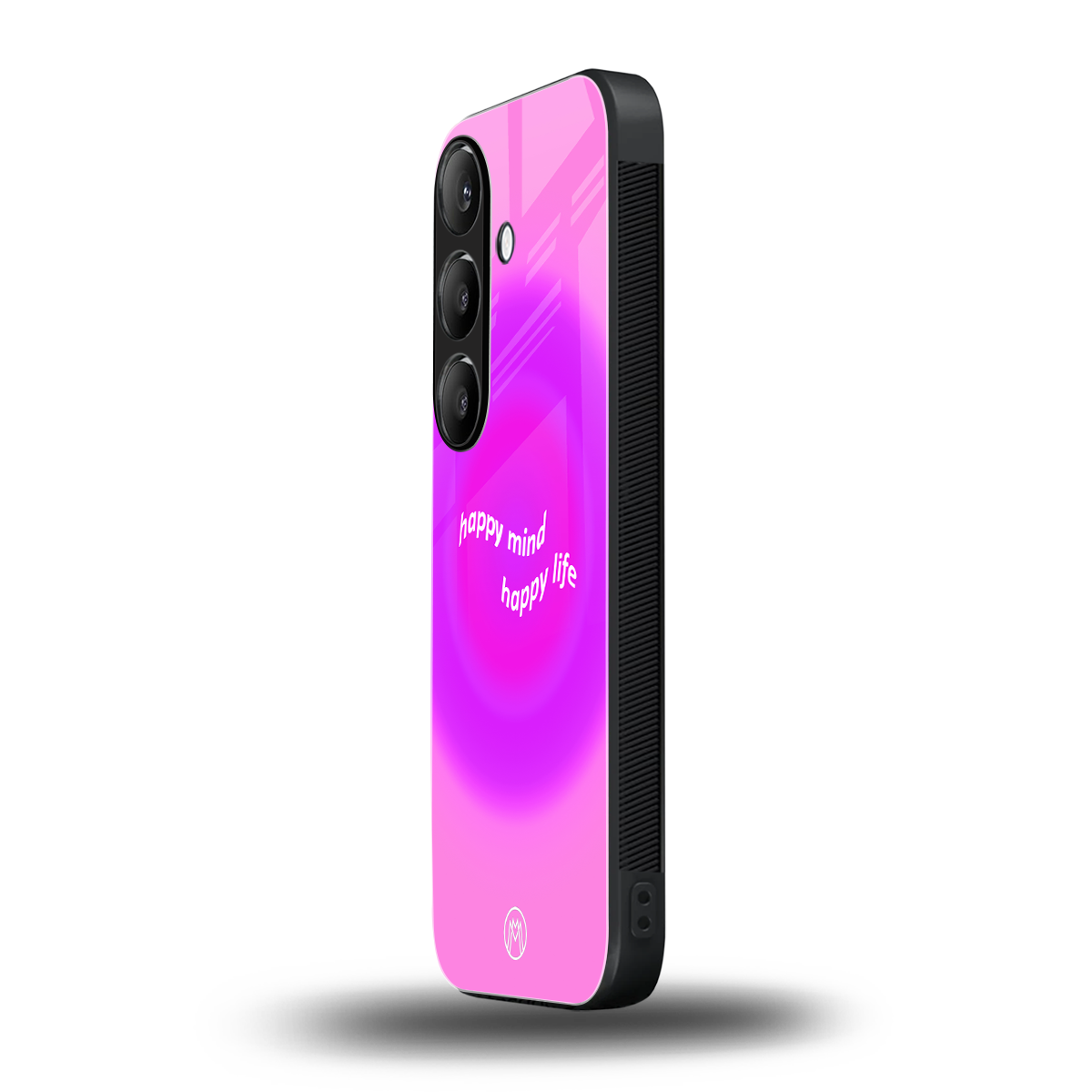 happy mind back phone cover | glass case for samsung galaxy s24 plus