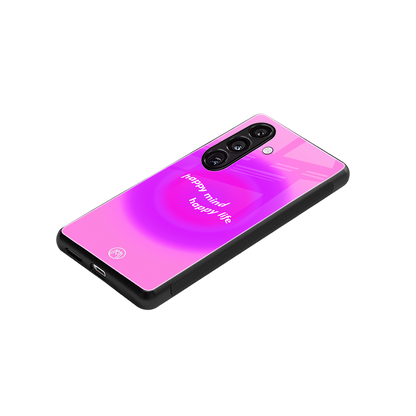 happy mind back phone cover | glass case for samsung galaxy s24 plus