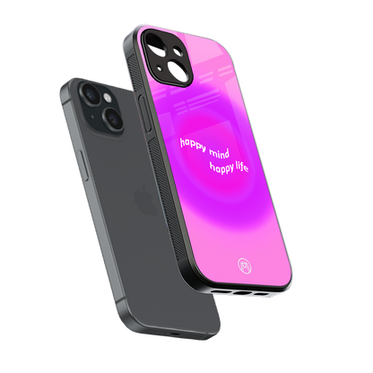 happy mind back phone cover | glass case for iphone 14