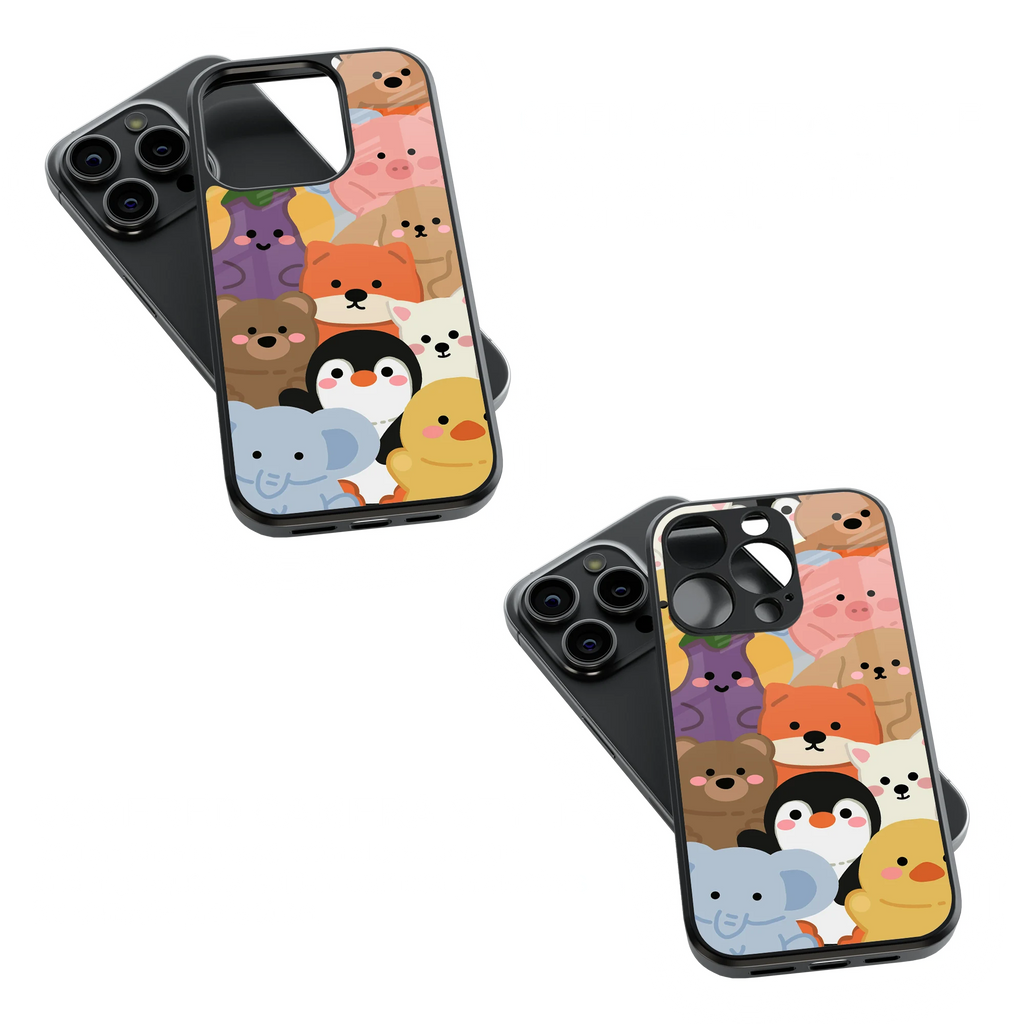 Trendy Glass Back Mobile Case for iPhone, Samsung, Redmi, OnePlus, Google Pixel, Motorola