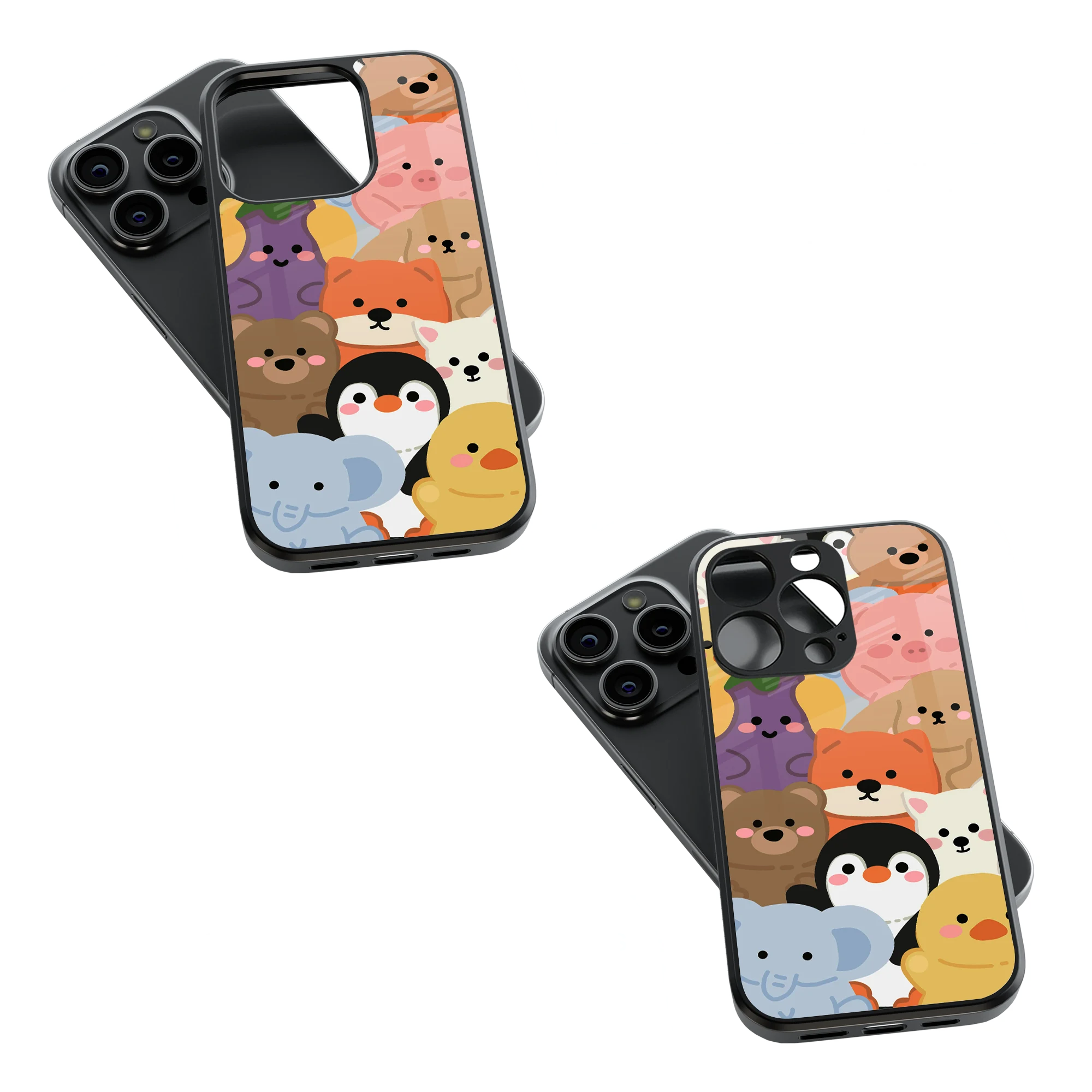 Trendy Glass Back Mobile Case for iPhone, Samsung, Redmi, OnePlus, Google Pixel, Motorola