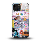 happy sunshine aesthetic collage back phone cover | glass case for iphone 13 mini