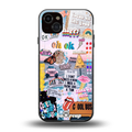 happy sunshine aesthetic collage back phone cover | glass case for iphone 15 plus
