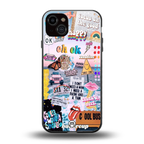 happy sunshine aesthetic collage back phone cover | glass case for iphone 14 plus