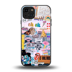 happy sunshine aesthetic collage back phone cover | glass case for iphone 15