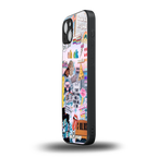 happy sunshine aesthetic collage back phone cover | glass case for iphone 15