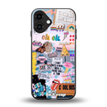 happy sunshine aesthetic collage back phone cover | glass case for iphone 16 plus