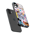 happy sunshine aesthetic collage back phone cover | glass case for iphone 16 plus