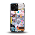happy sunshine aesthetic collage back phone cover | glass case for iphone 16 pro
