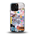 happy sunshine aesthetic collage back phone cover | glass case for iphone 16 pro