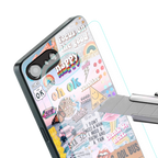 happy sunshine aesthetic collage back phone cover | glass case for iphone 16e