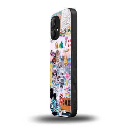 happy sunshine aesthetic collage back phone cover | glass case for nothing phone 1