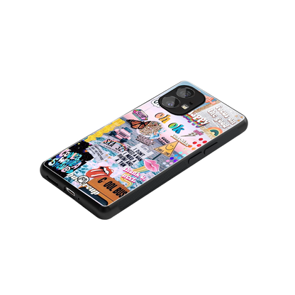 happy sunshine aesthetic collage back phone cover | glass case for nothing phone 1