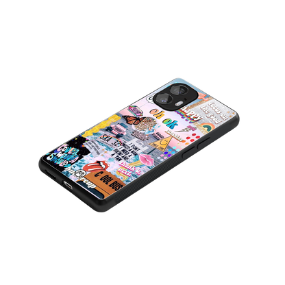 happy sunshine aesthetic collage back phone cover | glass case for nothing phone 2