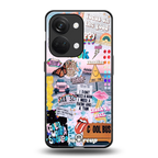 happy sunshine aesthetic collage back phone cover | glass case for oneplus nord 3