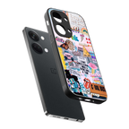 happy sunshine aesthetic collage back phone cover | glass case for oneplus nord 3