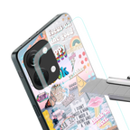 happy sunshine aesthetic collage back phone cover | glass case for oneplus nord 3