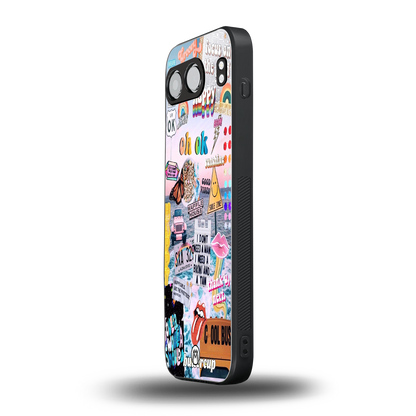 happy sunshine aesthetic collage back phone cover | glass case for oneplus nord 4